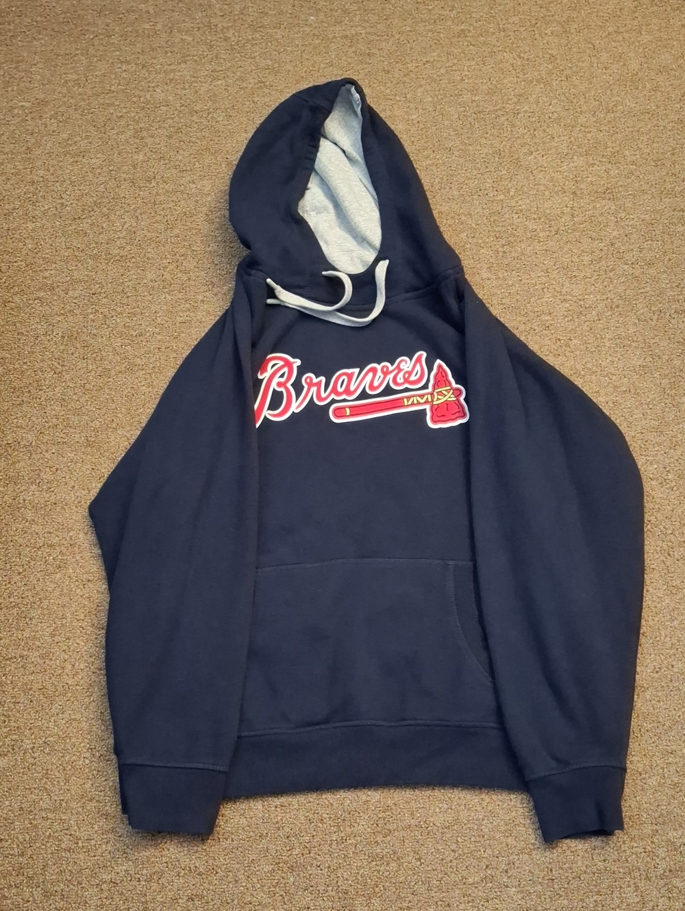 Antigua Atlanta Braves Logo Fleece Hoodie Sweatshirt Sz 2XL